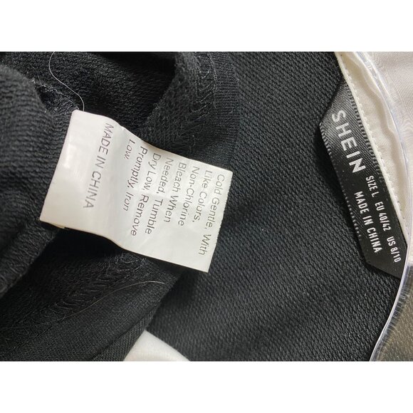 Black & White Short Sleeve Collared‎ Shirt Size Large Classic Stretchy Cute Y2K - Picture 6 of 6